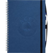 blue board cover wirebound notebook